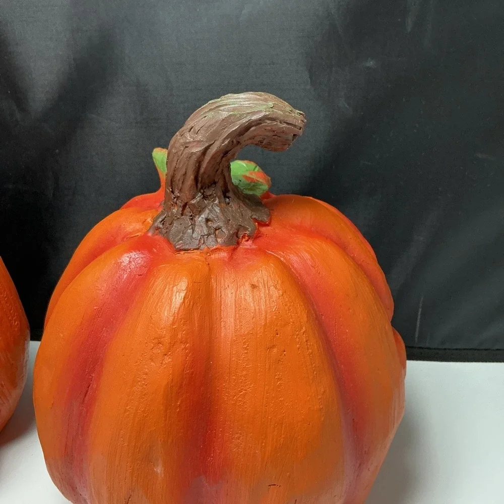 Collections Etc Expressive Pumpkins Halloween Table Top Décor Medium Lot Of 2